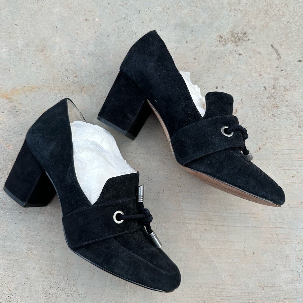 Sole Society Matador Black Block Heel Loafers - Picture 4 of 7